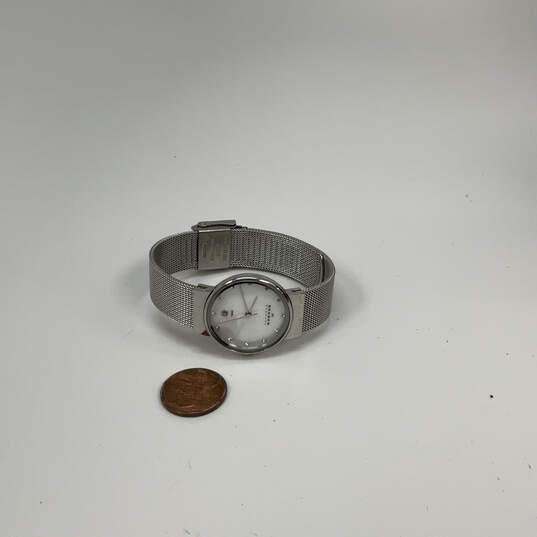 Designer Skagen Denmark Silver-Tone White Round Dial Analog Wristwatch image number 5