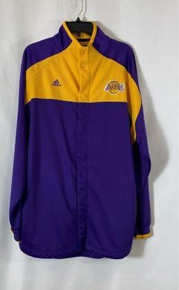 Adidas Unisex Adult Purple Yellow Los Angeles Lakers Basketball NBA Jacket Sz L