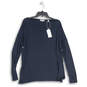 NWT Womens Navy Blue Long Sleeve Round Neck Pullover T-Shirt Size Medium image number 1