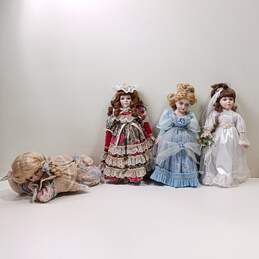 Bundle of Four Porcelain Dolls