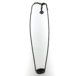 Designer Kendra Scott Black Drusy Stone Link Chain Pendant Necklace alternative image