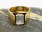 Men's Vintage 14K Yellow Gold Emerald Cut White Sapphire Ring 10.3g image number 1