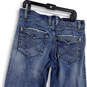 Womens Blue Medium Wash Pockets Distressed Denim Straight Leg Jeans Size 36 image number 4
