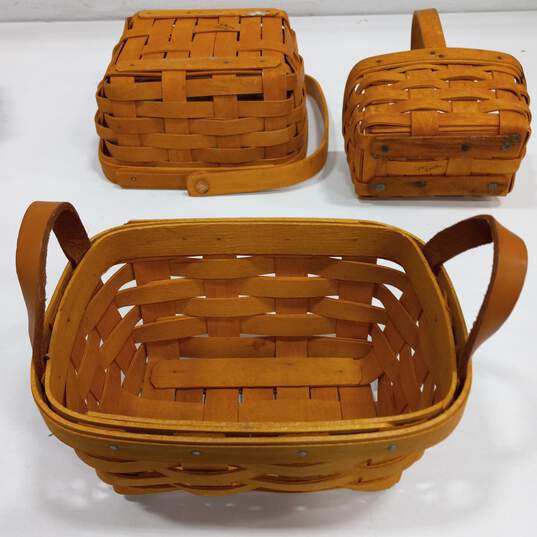 Bundle of Brown Longaberger Baskets image number 4