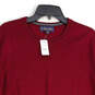 NWT Mens Red Knitted Crew Neck Long Sleeve Pullover Sweater Size XL image number 3
