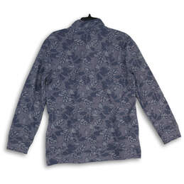 Womens Blue Floral Long Sleeve Mock Neck Pullover Sweatshirt Size Medium alternative image