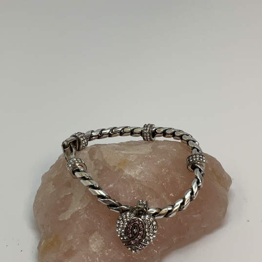 Designer Brighton Silver-Tone Pink Spread Fashionable Love Charm Bracelet image number 1