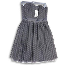NWT Womens Black Sleeveless Polka Dot Strapless Mini Dress Size 4 alternative image