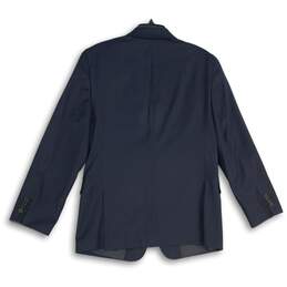 NWT Mens Blue Notch Lapel Flap Pocket Long Sleeve Two Button Blazer Size 40S alternative image