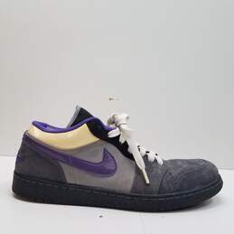 Nike Air Jordan 338145-004 1 Phat Low Anthracite Varsity Purple Men's Size 14