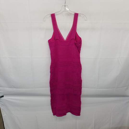 BeBe Magenta Knit Bodycon Sleeveless Dress WM Size M image number 1
