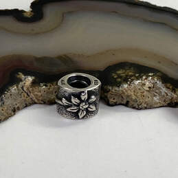 Designer Pandora 925 ALE Sterling Silver Flower Engraved Beaded Charm