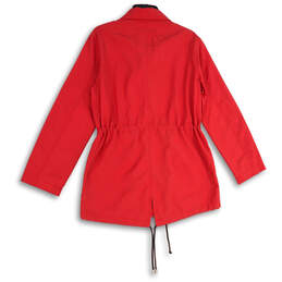 Womens Pink Drawstring Waist Long Sleeve Utility Jacket Size Small alternative image