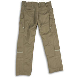 Mens Beige Flat Front Slash Pocket Straight Leg Cargo Pants Size 32 alternative image