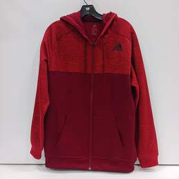 Adidas Men's Climawarm Two Tone Red Full Zip Hoodie Jacket Size M