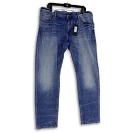 NWT Mens Blue Denim Medium Wash 5-Pocket Design Straight Jeans Size 38W 32L