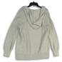 NWT Womens Gray Waffle Knit Hooded Open Front Cardigan Sweater Size M image number 2