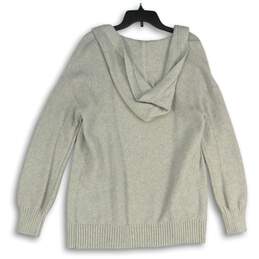 NWT Womens Gray Waffle Knit Hooded Open Front Cardigan Sweater Size M alternative image