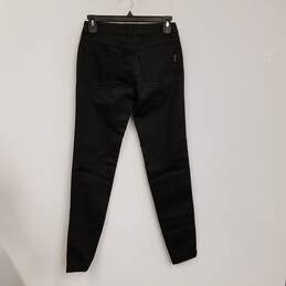 Womens Black Regular Fit Dark Wash Pockets Ankle Zip Skinny Jeans Size 24 alternative image