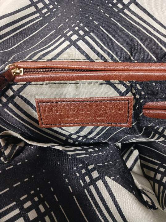 London Fog Brown Leather Satchel image number 3