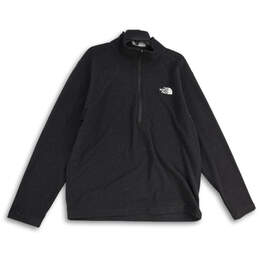 Mens Black Mock Neck 1/2 Zip Long Sleeve Pullover Fleece Jacket Size XL