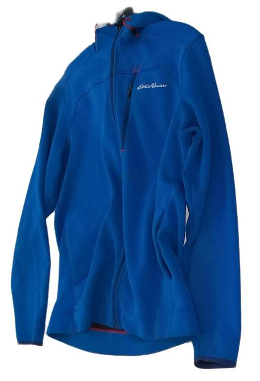 Mens Blue Long Sleeve Collared Fleece Lined Hooded Full Zip Jacket Size Small image number 2