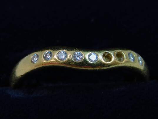 Tiffany & Co Elsa Peretti 18K Yellow Gold 0.10 CTTW Bezel Set Diamond Wedding Band Ring- For Repair 4.0g image number 8