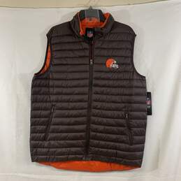 Men's Brown NFL Cleveland Browns Puffer Vest, Sz. XL