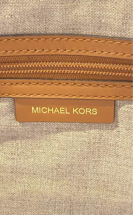 Michael Kors Isla Brown Leather Trim + Canvas Tote Bag (NWT) image number 5