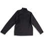 Mens Black Mock Neck 1/4 Zip Long Sleeve Activewear Jacket Size Medium image number 2