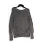 Womens Gray Tight-Knit Crew Neck Long Sleeve Pullover Sweater Size 4 image number 1