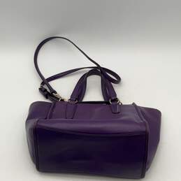 Coach Womens Purple Leather Detachable Crossbody Strap Satchel Bag Purse alternative image