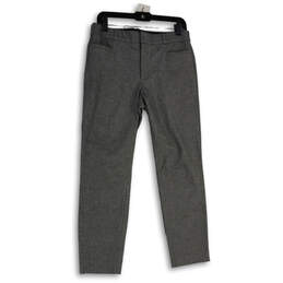 Womens Gray Flat Front Welt Pocket Ankle Leg Trouser Pants Size 8