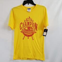 Champion Men Yellow Graphic Tee XS NWT