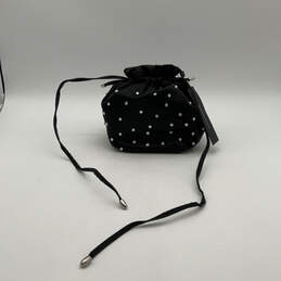 Womens Black Inner Pocket Chain Strap Drawstring Fashionable Bucket Bag