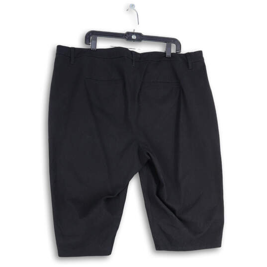 Womens Black Flat Front Slash Pocket Bermuda Shorts Size 24 image number 2