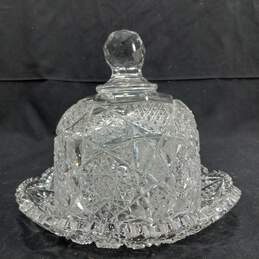 Vintage Crystal Serving Dish With Matching Lid alternative image