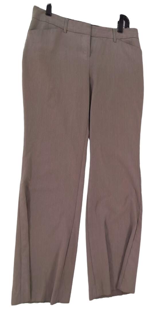 Womens Brown Flat Front Pockets Straight Leg Slacks Dress Pants Size 8R image number 1
