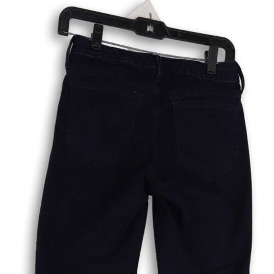 Womens Black Dark Wash Stretch Pockets Denim Skinny Leg Jeans Size 6 Tall image number 4
