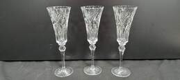 Crystal Fluted Champagne Glasses 3pc Set