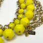 Designer Kate Spade Gold-Tone Chain Yellow Stones Lobster Statement Necklace image number 4