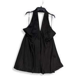 Banana Republic Womens Black Halter Neck Pullover Mini Dress Size Large