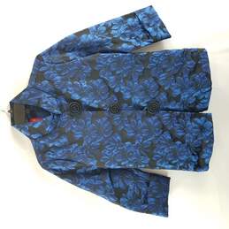 IC By Connie Women Blue Floral Jacket M NWT