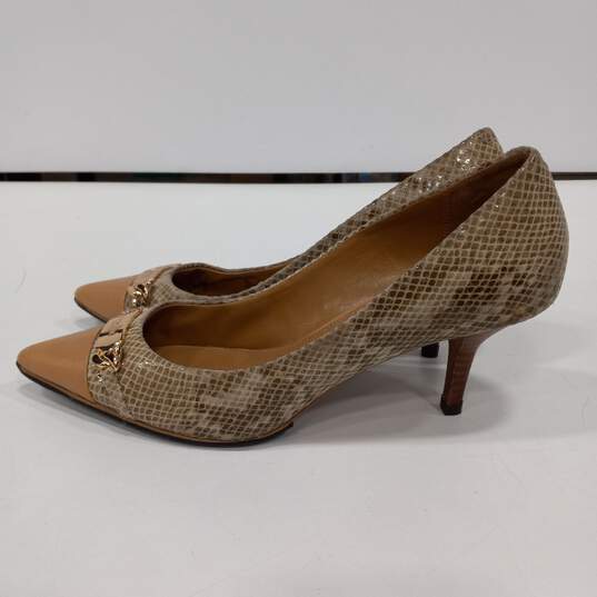 Coach Women's A00231 Bowery Snake Print Pointed Toe Kitten Heel Pums Size 10B image number 3