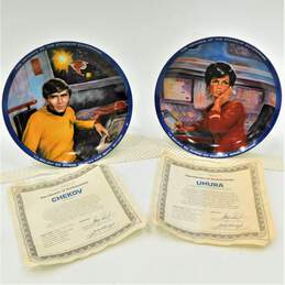 2 Star Trek Limited Edition Collector Plates Uhura & Chekov w/ COA