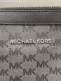Michael Kors Womens Gray Monogram Adjustable Strap Zipper Crossbody Bag image number 7