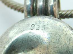 Artisan 925 Opal Chips Mosaic Glass Overlay Chunky Oval Locket Pendant Necklace alternative image