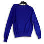 Womens Blue Knitted Long Sleeve Crew Neck Tight Pullover Sweater Size S image number 2
