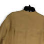 Womens Tan Crew Neck Front Pocket Long Sleeve Button-Up Shirt Size 1 image number 4