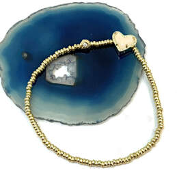 Designer Kendra Scott Gold-Tone Beaded Heart Shape Charm Bracelet